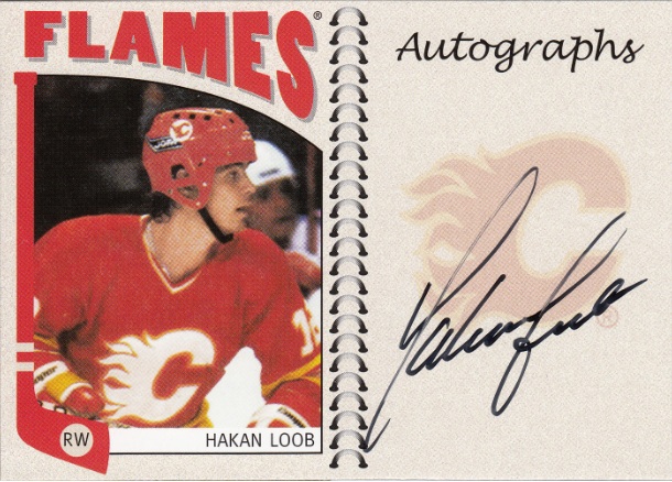 Hakan Loob autographed hockey card (Calgary Flames AW) 2007 Upper